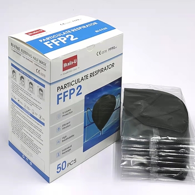 폴드형 FFP2 보호하는 면 마스크, 부직물과 멜트블로운 직물, 라이닝 층을 위한 흑체 표면 &amp; 백인