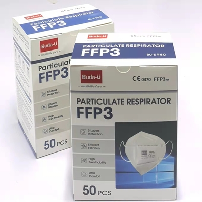 CE 0370 인증, 5 층 FFP3 방진 마스크, 99% 여과 효능과 FFP3 NR 인공 호흡 장치 마스크
