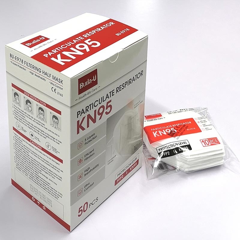 부다-U KN95 보호 마스크 GB2626 FDA 비 우븐 Kn95 인공 호흡 장치 마스크