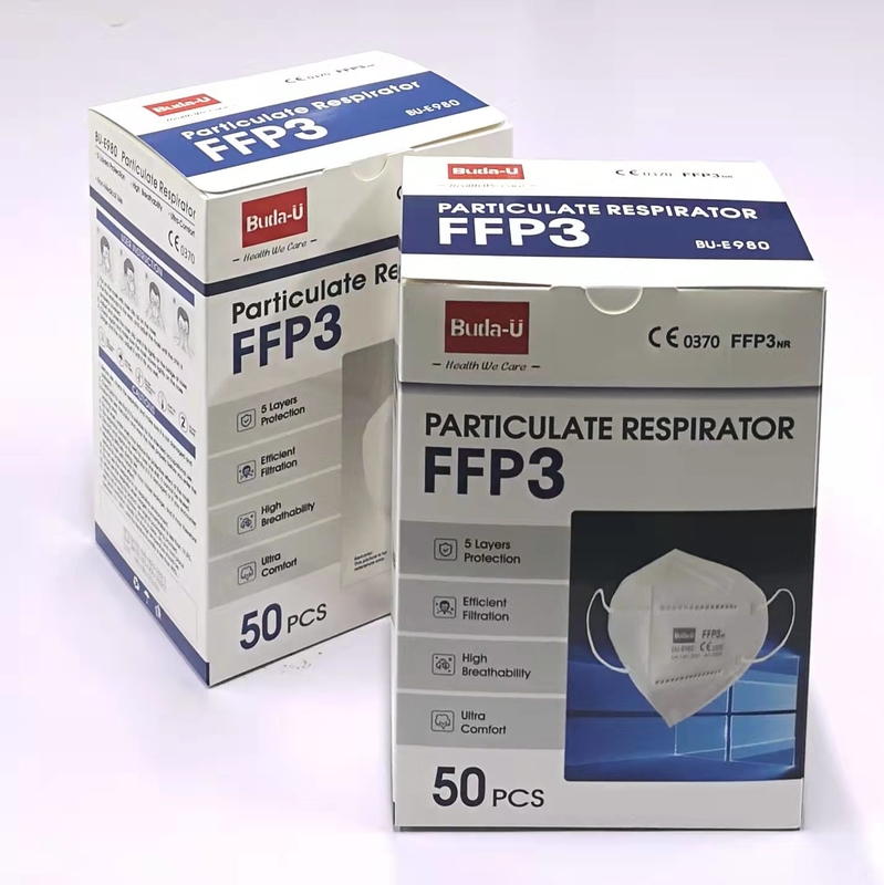 FFP3 미립자로 된 인공 호흡 장치 마스크 CE 인증, 귀걸이와 FFP3 마스크, 어떤 헤드 밴드 FFP3 면 마스크 인공 호흡 장치