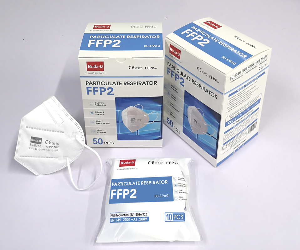 EU PPE 규정에 따른 FFP2 버릴 수 있는 귀걸이 면 마스크 인공 호흡 장치, 보호하는 면 마스크