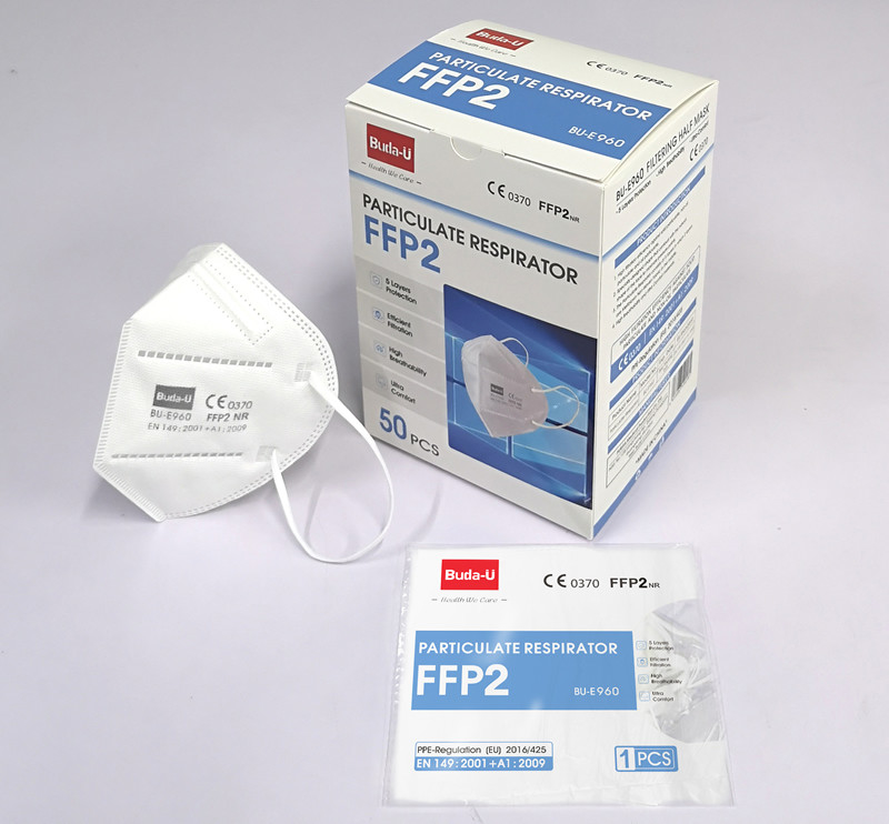 남자와 여자들을 위한 50 PC 하얀 버릴 수 있는 FFP2 미립자 인공 호흡 장치