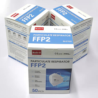 부다-U FFP2 면 마스크 인공 호흡 장치, CE0370,  PPE 규제 (EU) 2016/425, 흑백 FFP2 필터링 반면마스크, FDA