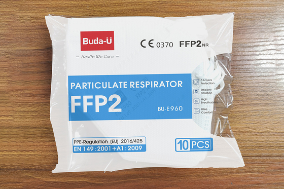 CE 0370과 FDA 버릴 수 있는 짠 것이 아닌 면 마스크 미립자 인공 호흡 장치, 귀걸이와 FFP2 보호하는 인공 호흡 장치